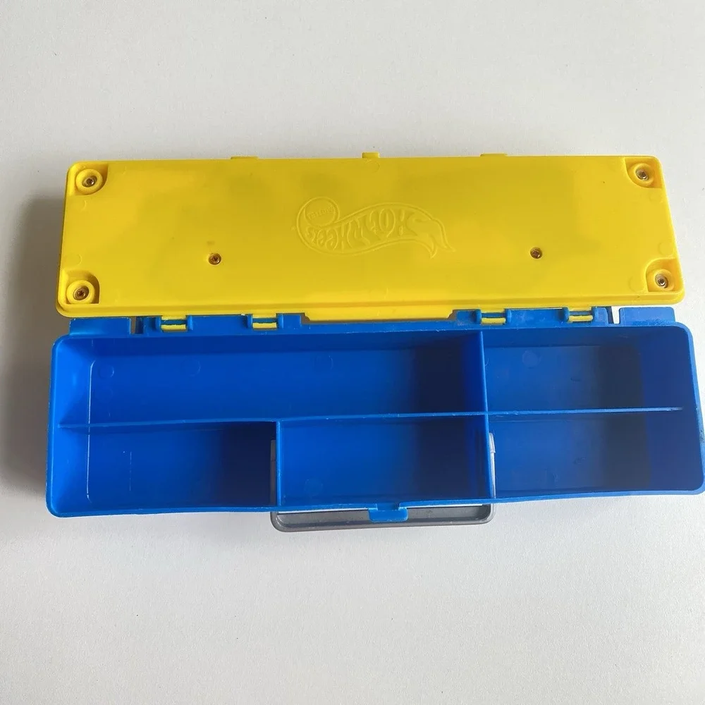 Vintage 1998‎ Hot Wheels'Way 2 Fast' 6 Car Case Mattel Plastic Blue Yellow